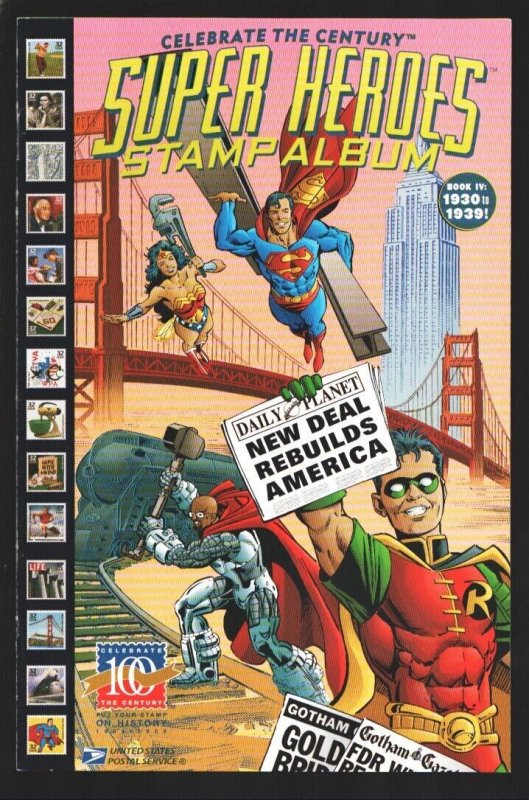 Super Heroes Stamp Album #4 (1998), raw, ungraded comic book — front cover