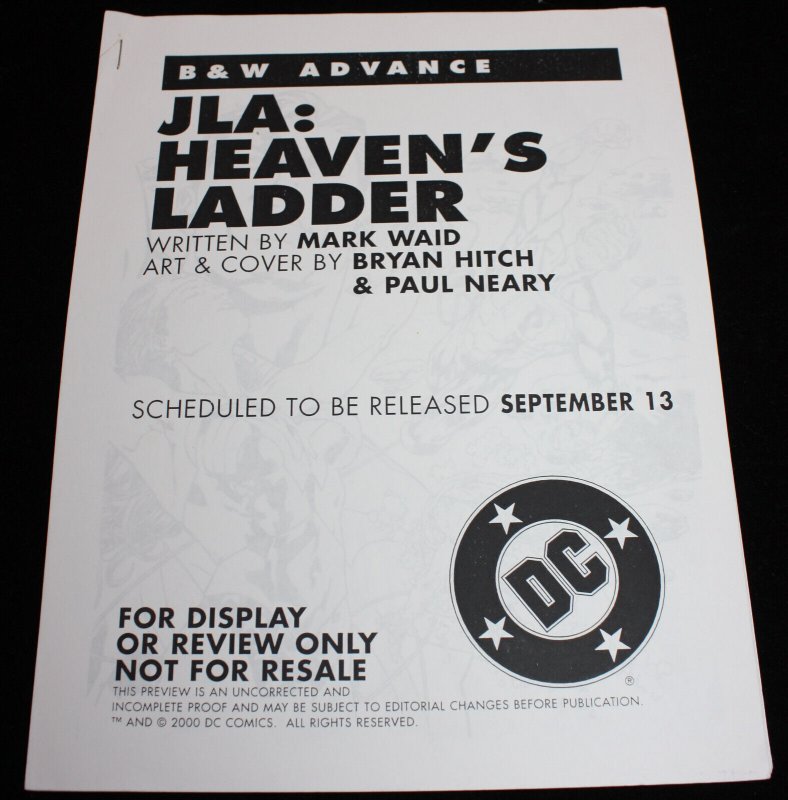 JLA: Heaven's Ladder #1 (DC Comics, 2000), raw comic book in VF condition — front cover