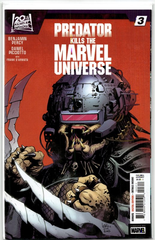 Predator Kills the Marvel Universe #3 (Marvel Comics, 2025), raw, ungraded comic book — front cover