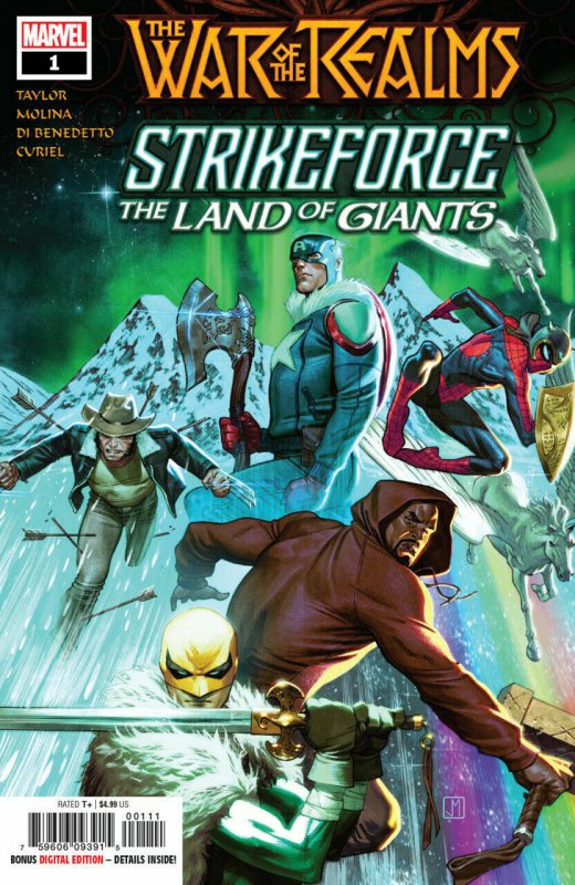 War of the Realms Strikeforce: The Land of Giants #1 (2019), raw comic book in VF/NM condition — front cover