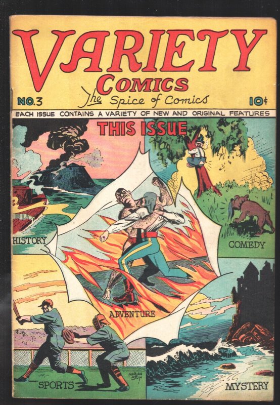 Variety Comics #3 (1946), raw, ungraded comic book — front cover