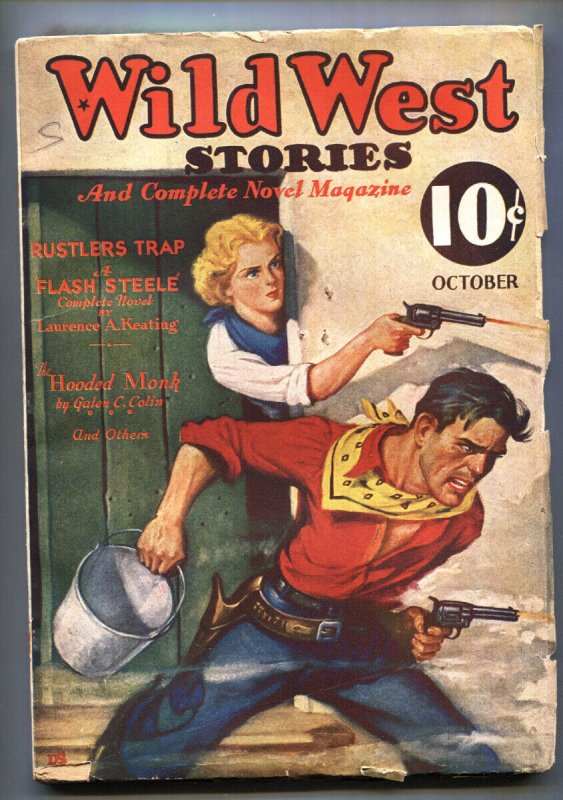 Wild West Stories Oct 1935--Flash STEELE--Dalton Stevens--HIGH Grade Pulp mag (1935), raw, ungraded comic book — front cover