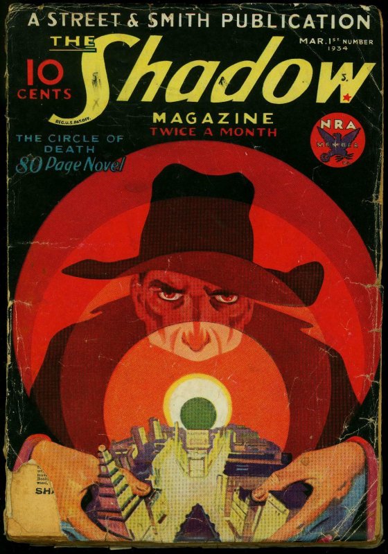 The Shadow Pulp March #1 (1934), raw, ungraded comic book — front cover