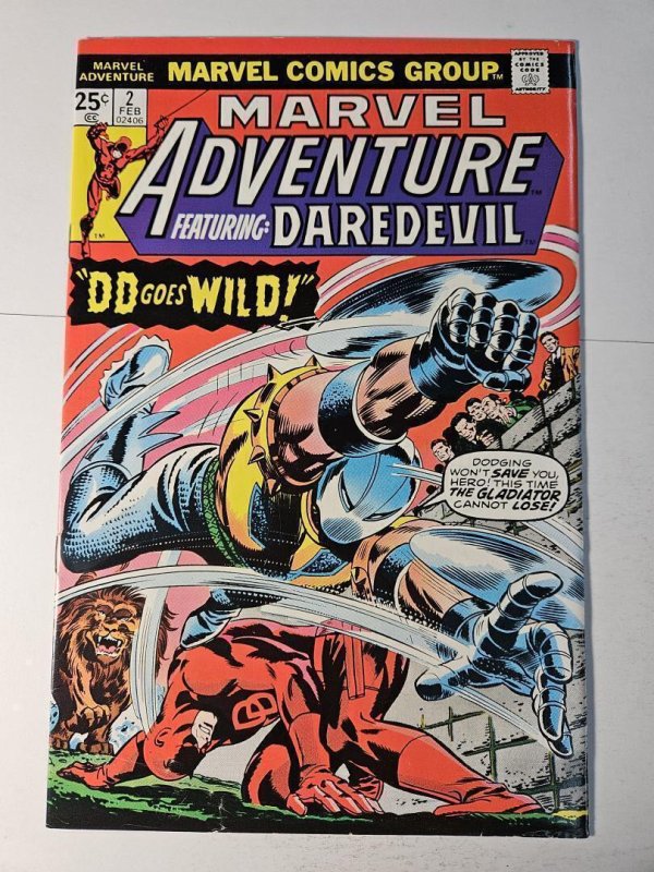 Marvel Adventure Featuring Daredevil #2 (Marvel Comics, 1975), raw, ungraded comic book — front cover