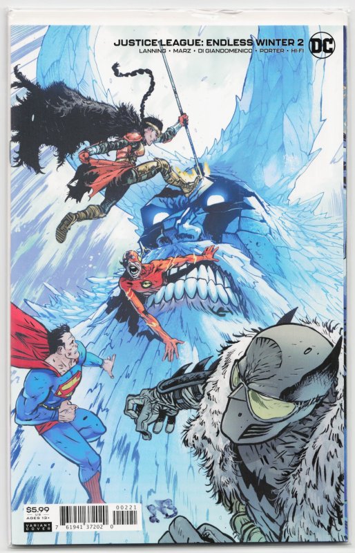 Justice League: Endless Winter #2 (2021), raw, ungraded comic book — front cover