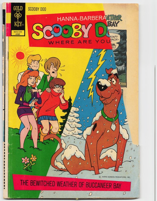 Scooby Doo, Where Are You? #12 (Gold Key, 1972), raw, ungraded comic book — front cover