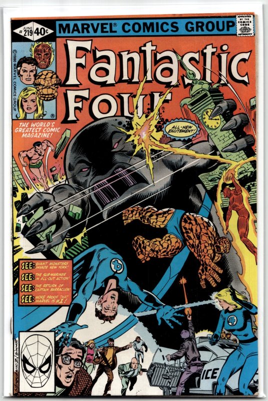 Fantastic Four #219 (Marvel Comics, 1980), raw, ungraded comic book — front cover