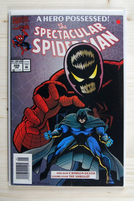 The Spectacular Spider-Man #208 (Marvel Comics, 1994), raw comic book in NM- 9.2 condition — front cover