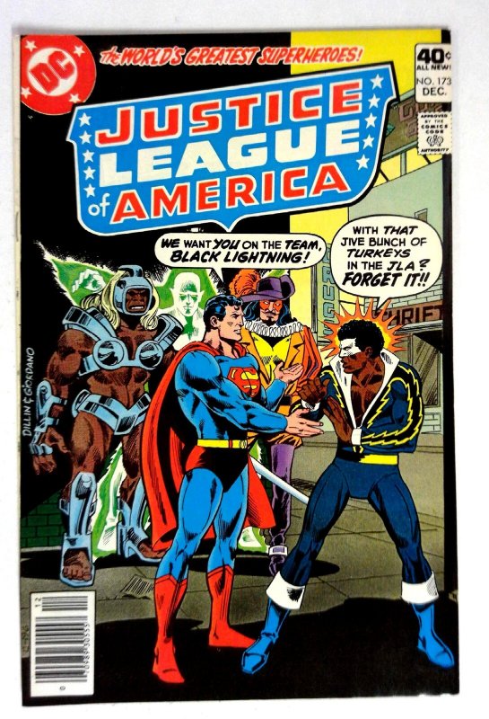 Justice League of America #173 (DC Comics, 1979), raw comic book in VF/NM condition — front cover