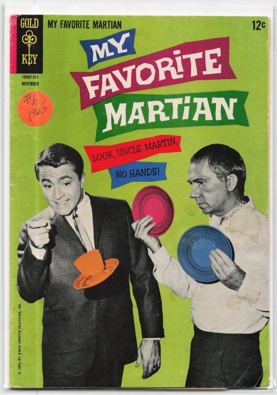 My Favorite Martian #6 (Gold Key, 1965), raw, ungraded comic book — front cover