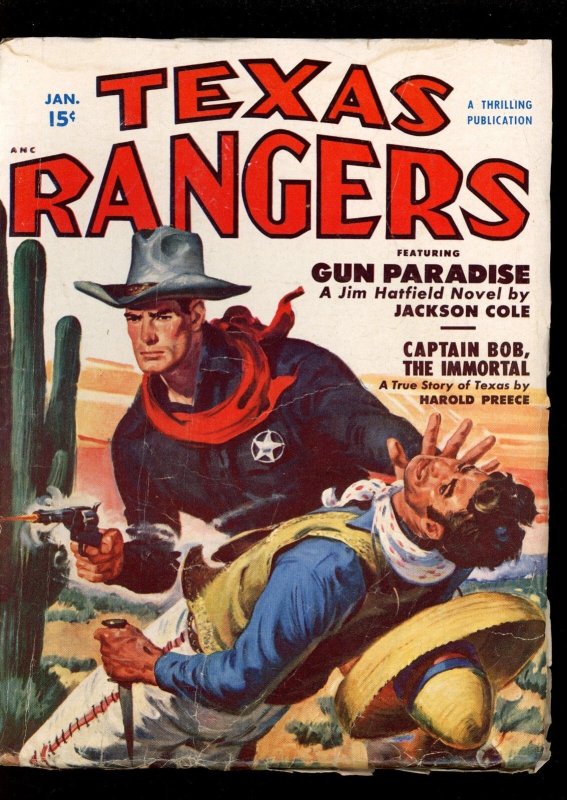 Texas Rangers - 01/51 - Condition: G-VG - Western Hero Pulp - 37093, raw comic book in VG condition — front cover