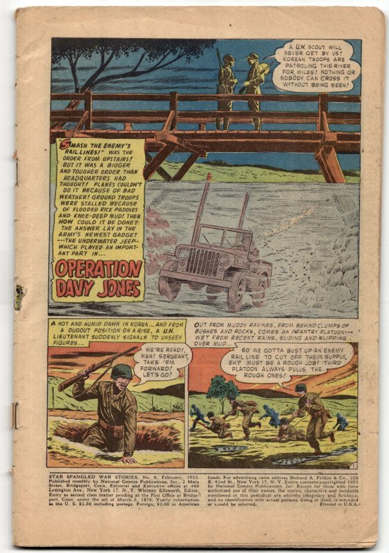 Star Spangled War Stories #6 (DC Comics, 1953), raw, ungraded comic book — front cover
