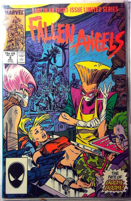 Fallen Angels #8 (1987), raw, ungraded comic book — front cover