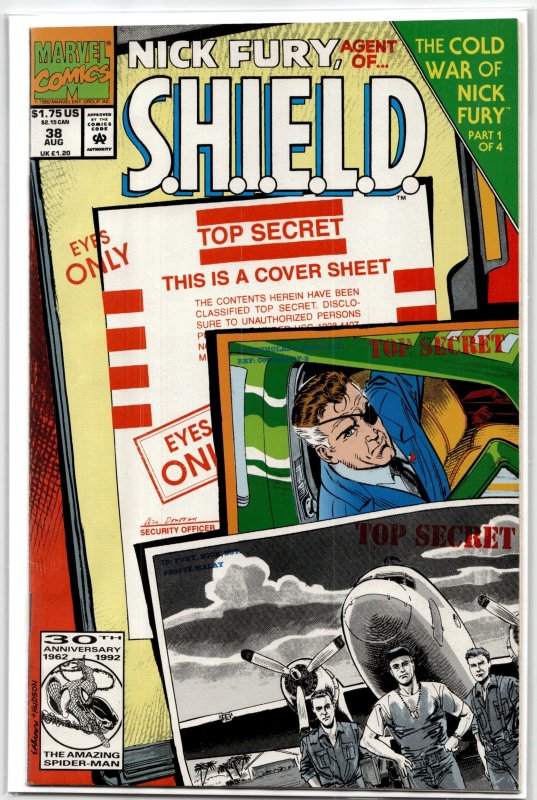 Nick Fury, Agent of SHIELD #38 (Marvel Comics, 1992), raw, ungraded comic book — front cover