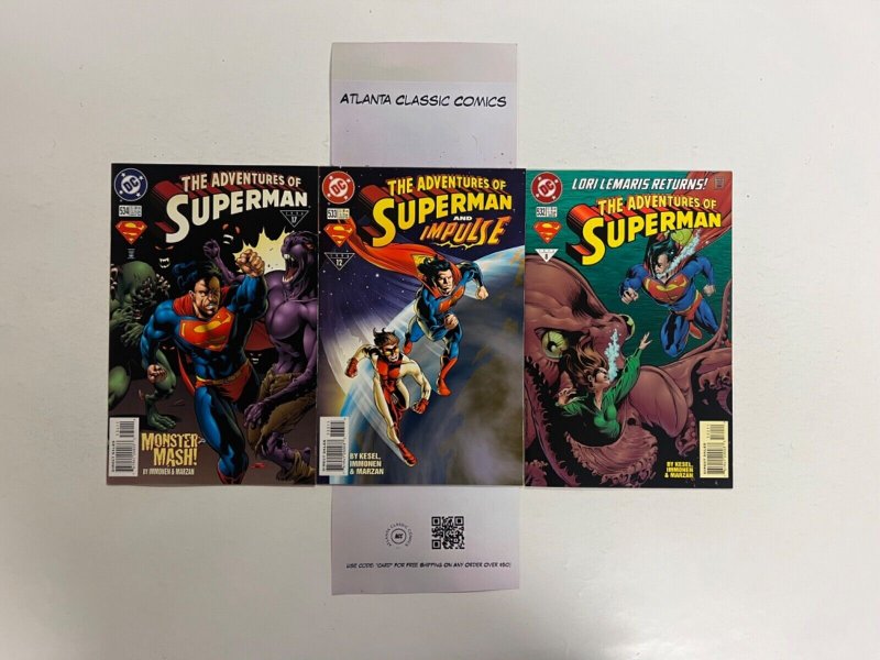 3 Superman DC Comic Books #532, raw, ungraded comic book — front cover