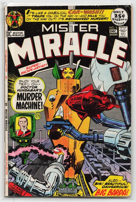 Mister Miracle #5 (DC Comics, 1971), raw, ungraded comic book — front cover