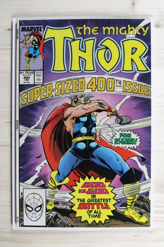 Thor #400 (Marvel Comics, 1989), raw comic book in VF+ 8.5 condition — front cover