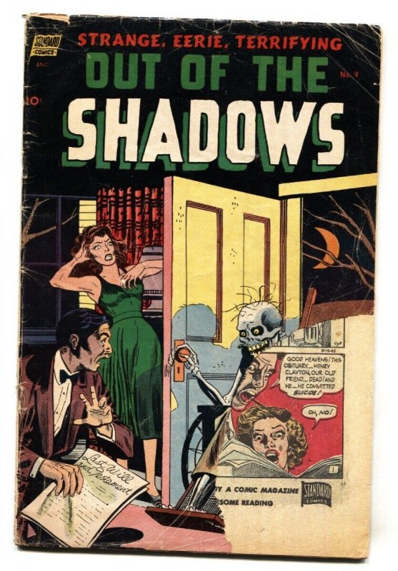Out of the Shadows #9 (1953), raw, ungraded comic book — front cover