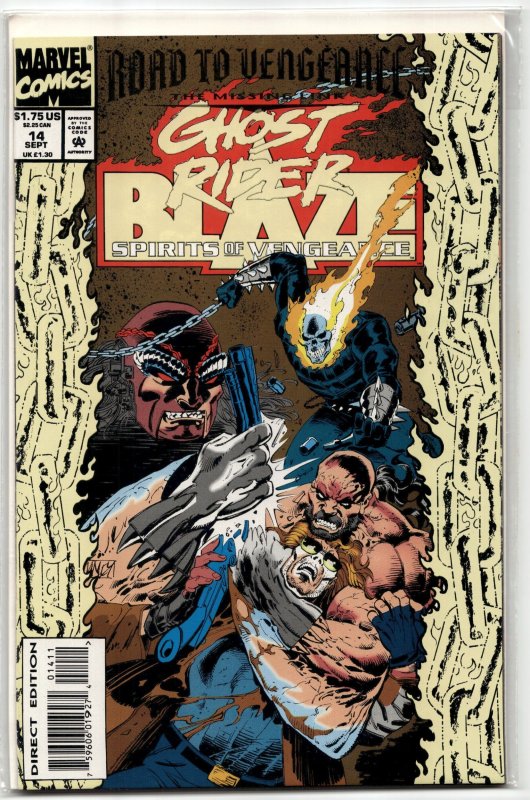 Ghost Rider/Blaze: Spirits of Vengeance #14 (Marvel Comics, 1993), raw, ungraded comic book — front cover