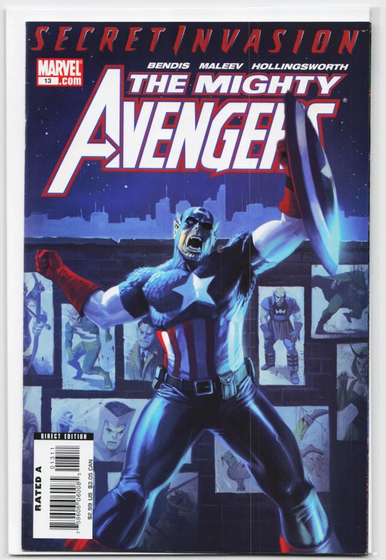 The Mighty Avengers #13 (Marvel Comics, 2008), raw, ungraded comic book — front cover