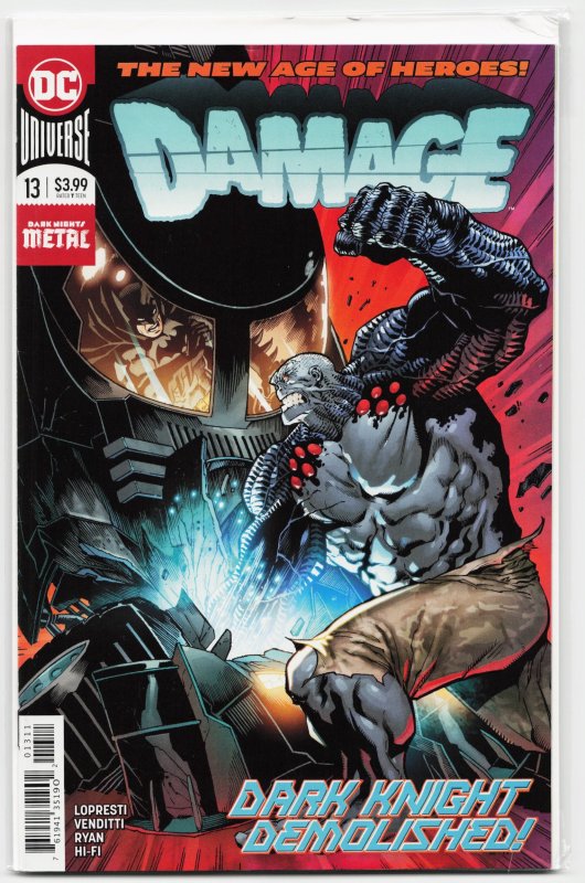 Damage #13 (DC Comics, 2019), raw, ungraded comic book — front cover