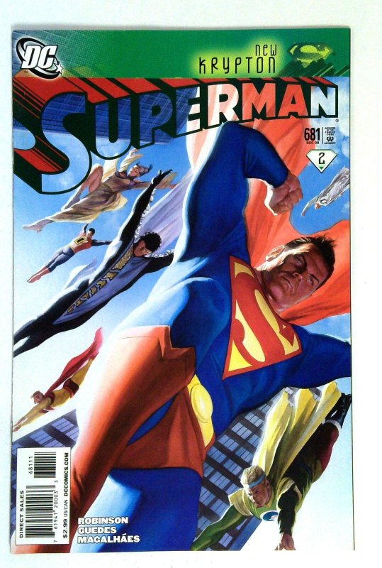 Superman #681 (DC Comics, 2008), raw comic book in NM- condition — front cover