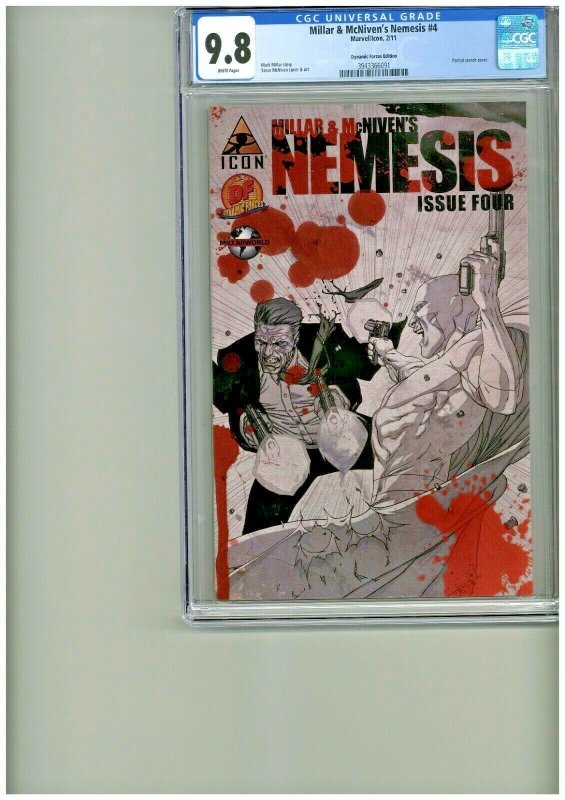 Millar & McNiven's Nemesis #4, CGC 9.8 graded comic book, Universal Blue label — front cover in its holder