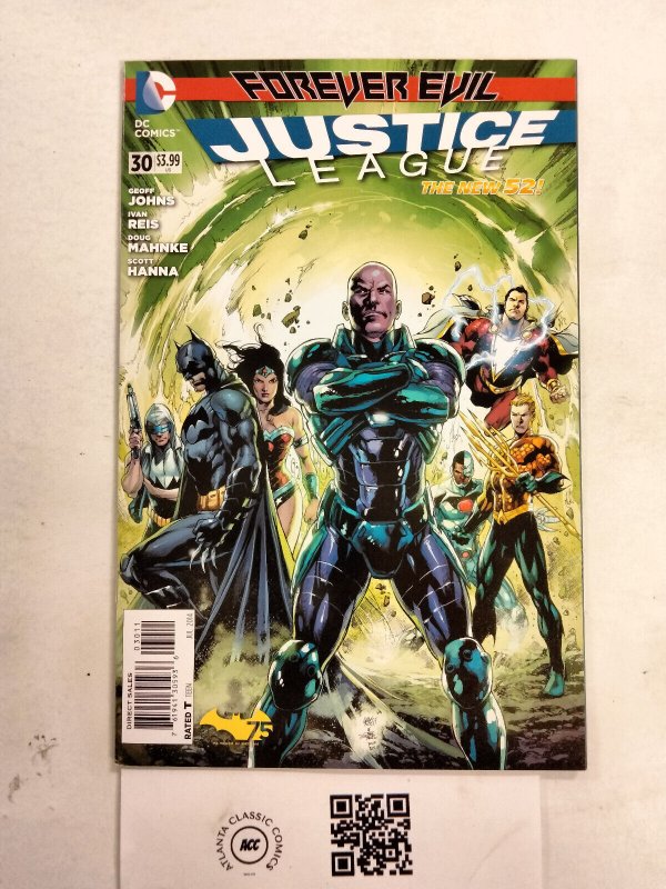 Justice League #30 (DC Comics), raw comic book in NM condition — front cover
