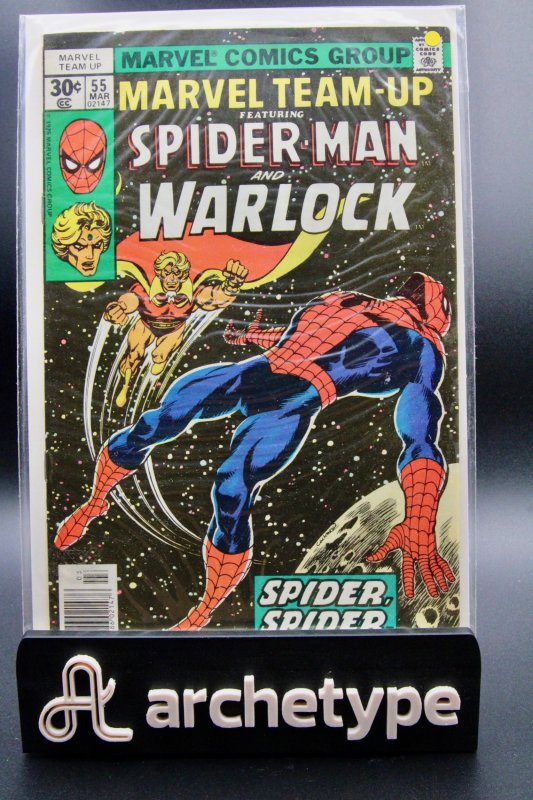 Marvel Team-Up #55 (Marvel Comics, 1977), raw, ungraded comic book — front cover
