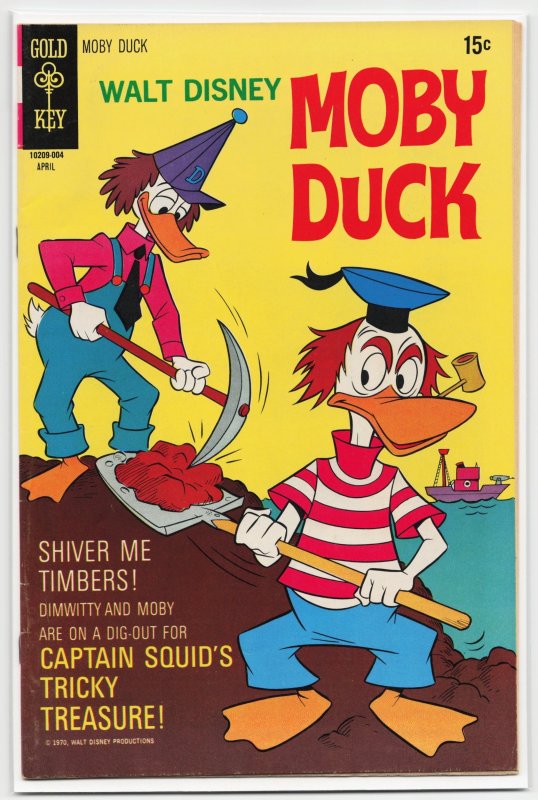 Walt Disney Moby Duck #9 (1970), raw, ungraded comic book — front cover