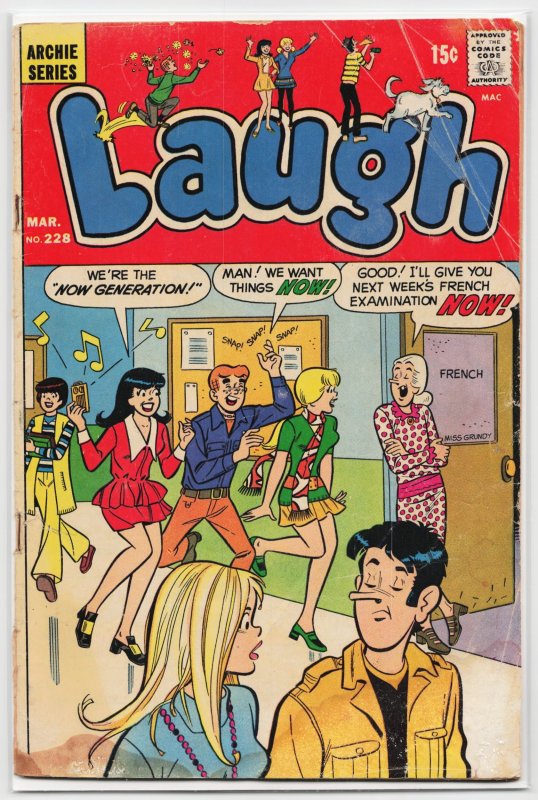 Laugh #228 (Archie Comics, 1970), raw, ungraded comic book — front cover