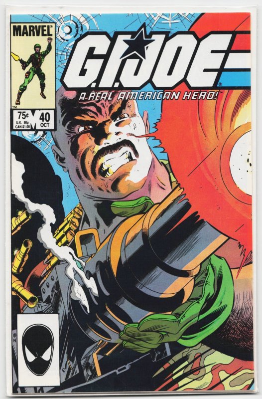 G.I. Joe: A Real American Hero #40 (Marvel Comics, 1985), raw, ungraded comic book — front cover