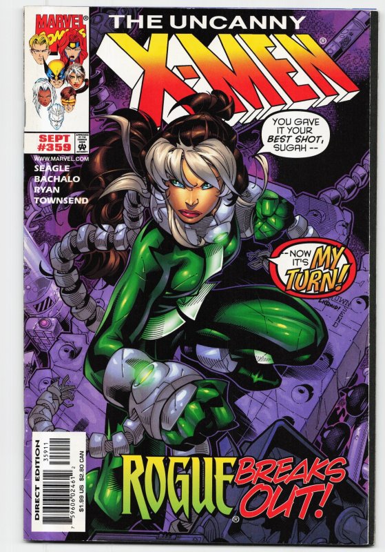 The Uncanny X-Men #359 (Marvel Comics, 1998), raw, ungraded comic book — front cover