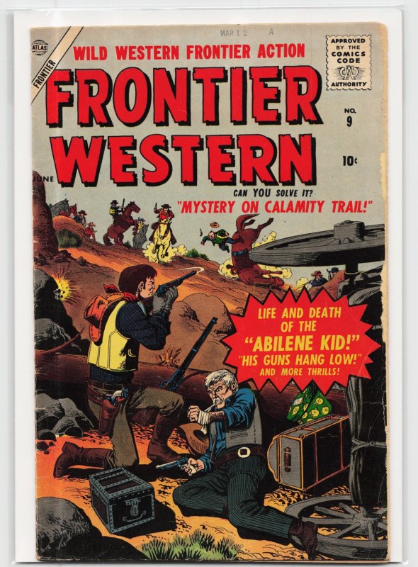 Frontier Western #9 (1956), raw, ungraded comic book — front cover