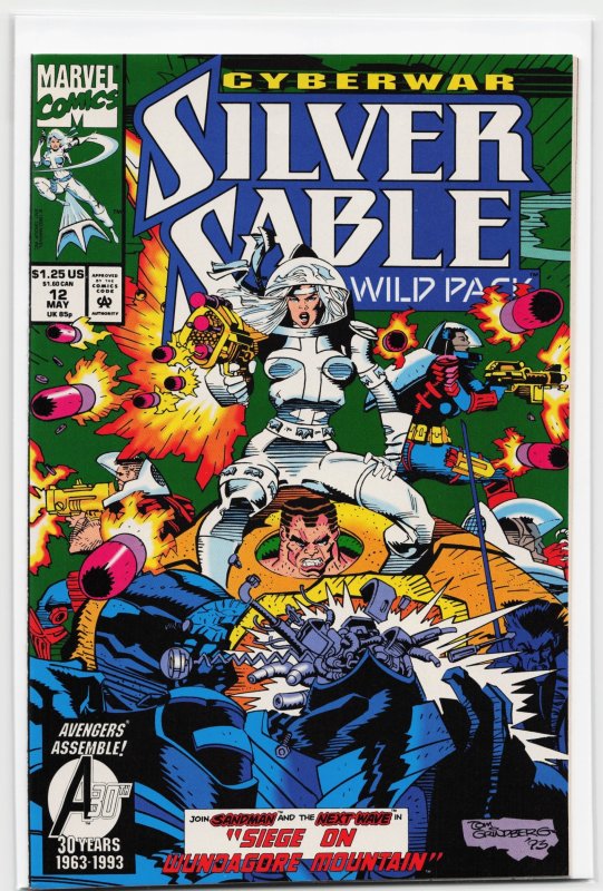 Silver Sable and the Wild Pack #12 (1993), raw, ungraded comic book — front cover