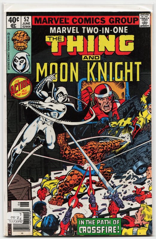 Marvel Two-in-One #52 (Marvel Comics, 1979), raw, ungraded comic book — front cover
