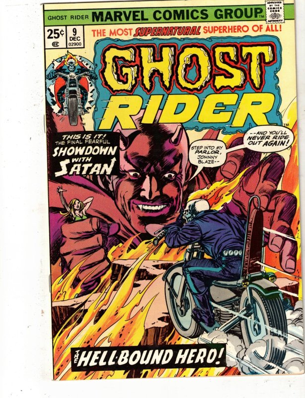 Ghost Rider #9 (Marvel Comics, 1974), comic book — front cover in its holder