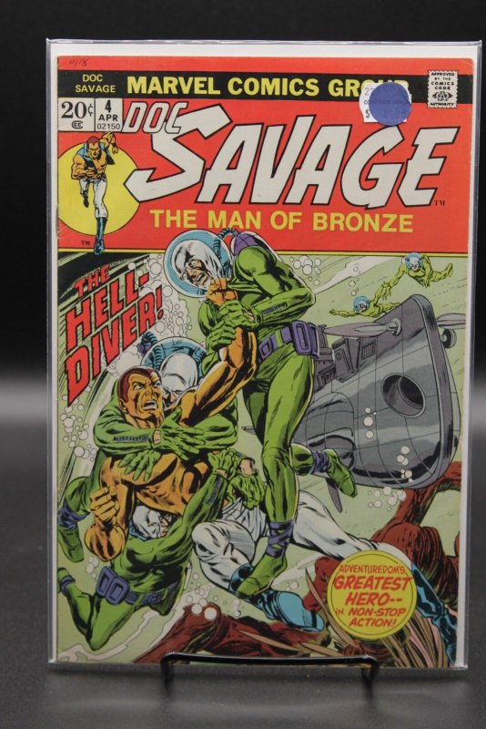 Doc Savage #4 (Marvel Comics, 1973), raw, ungraded comic book — front cover