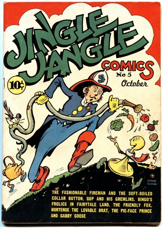 Jingle Jangle Comics #5 (1943), raw, ungraded comic book — front cover