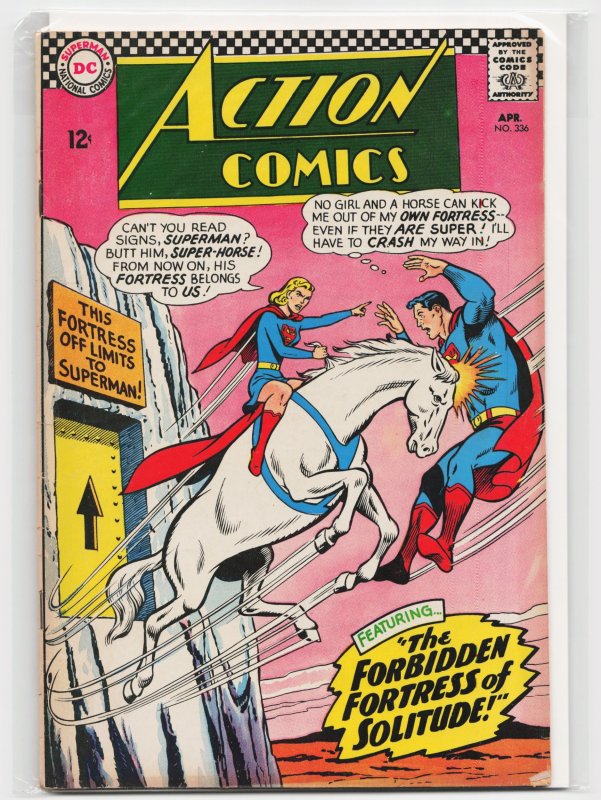 Action Comics #336 (DC Comics, 1966), raw, ungraded comic book — front cover