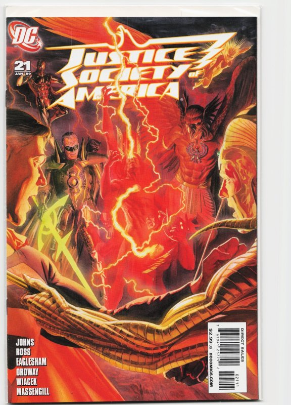 Justice Society of America #21 (DC Comics, 2009), raw, ungraded comic book — front cover