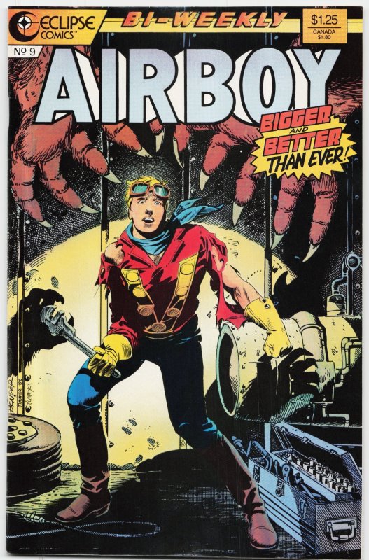 Airboy #9 (1986), raw, ungraded comic book — front cover