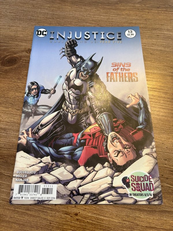 Lot of 3 Injustice Year 5 DC Comic Books # 13 14 15 NM Batman Superman 2 J429, raw comic book in NM condition — front cover