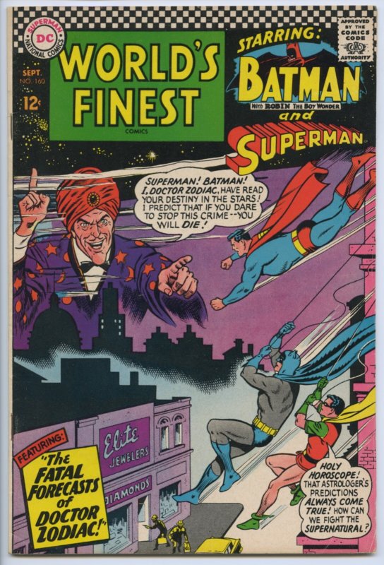 World’s Finest Comics #160 - 6.5, WP - Superman/Batman Story (DC Comics), raw comic book in 6.5 condition — front cover