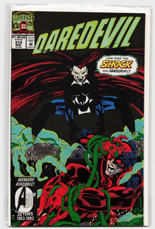 Daredevil #314 (Marvel Comics, 1993), raw, ungraded comic book — front cover