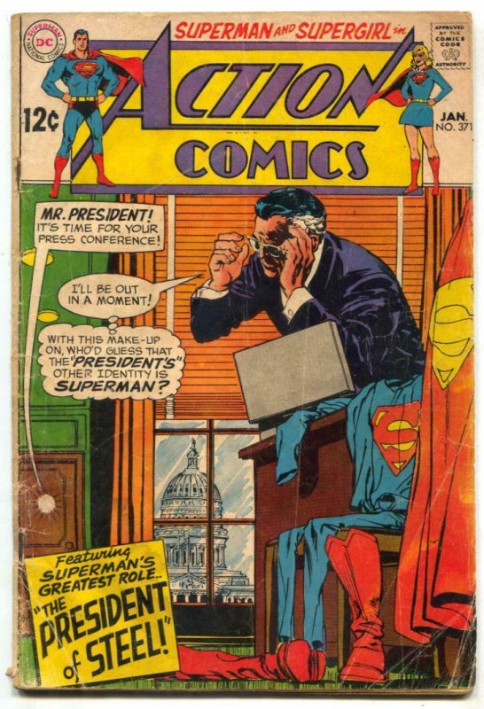 Action Comics #371 (DC Comics, 1969), raw comic book in VG condition — front cover