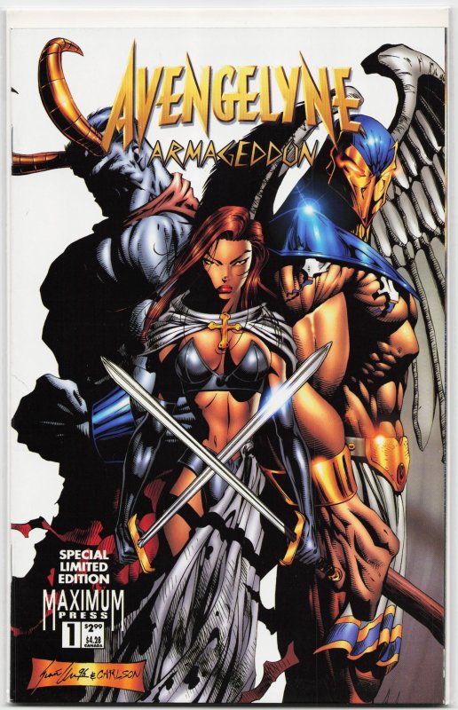 Avengelyne: Armageddon #1 (Maximum Press, 1996), raw, ungraded comic book — front cover