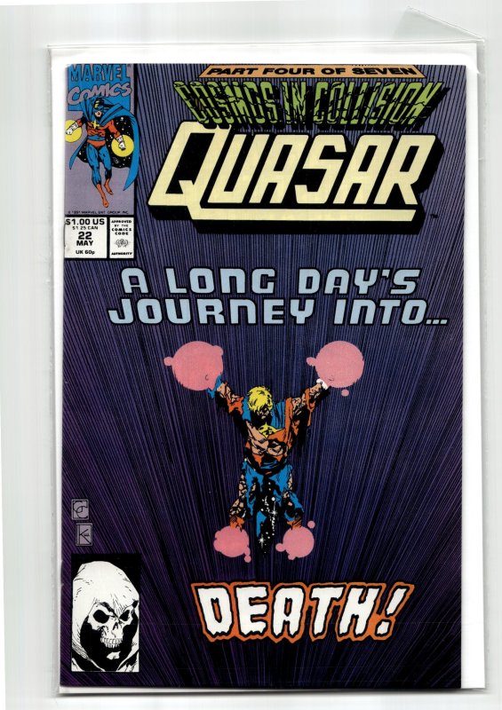 Quasar #22 (Marvel Comics, 1991), raw, ungraded comic book — front cover