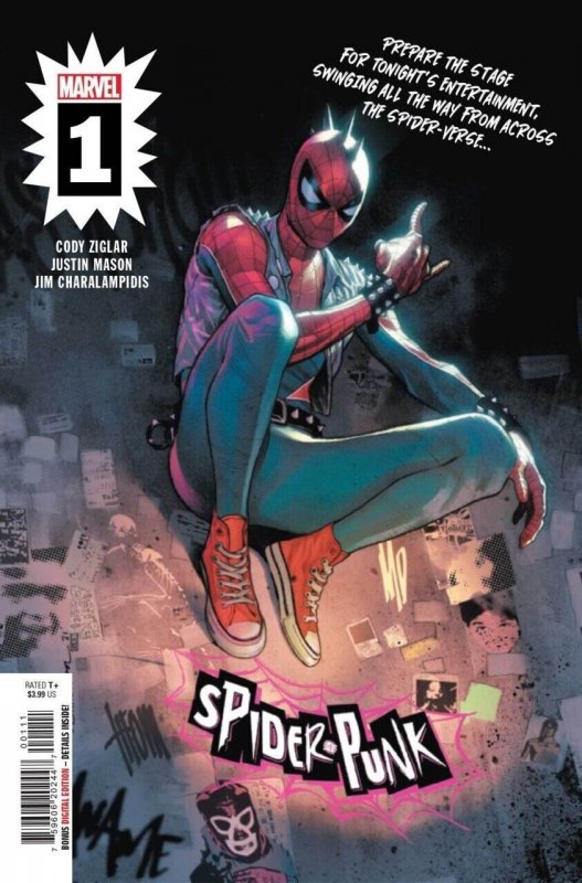 Spider-Punk #1 (Marvel Comics, 2022), raw comic book in VF/NM condition — front cover