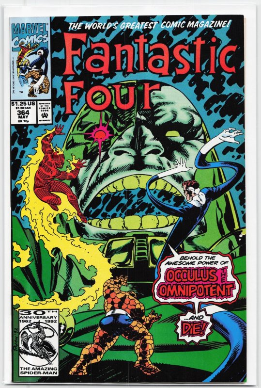 Fantastic Four #364 (Marvel Comics, 1992), raw, ungraded comic book — front cover
